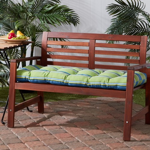 Heather Gray 51 x 18 in. Outdoor Reversible Tufted Bench Cushion - Picture 23 of 24
