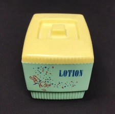 Clarolyte 1950's Plastic Baby Nursery LOTION Container Yellow Mint - Replacement