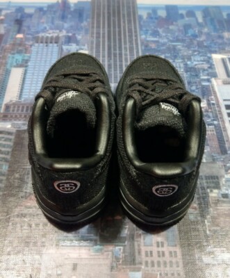 Stussy X Nike Air Force 1 Low Black Size 5c Toddler for sale