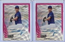 2019 Leaf Metal JOSH WOLF Throwback Pink Wave Prismatic Auto RC /10 Cleveland
