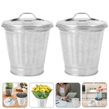2 Pack Small Trash Can Desktop Garbage Bin Mini Waste Bin for Countertop