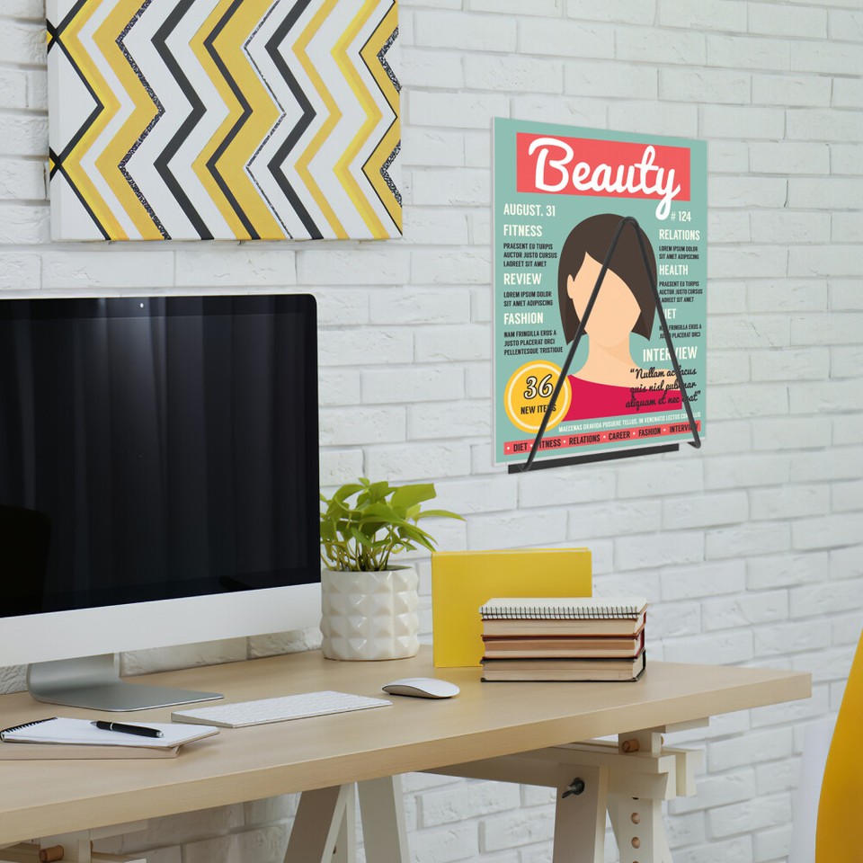 Vinyl Wall Mount Hanging Magazine Display Rack Record Mounted