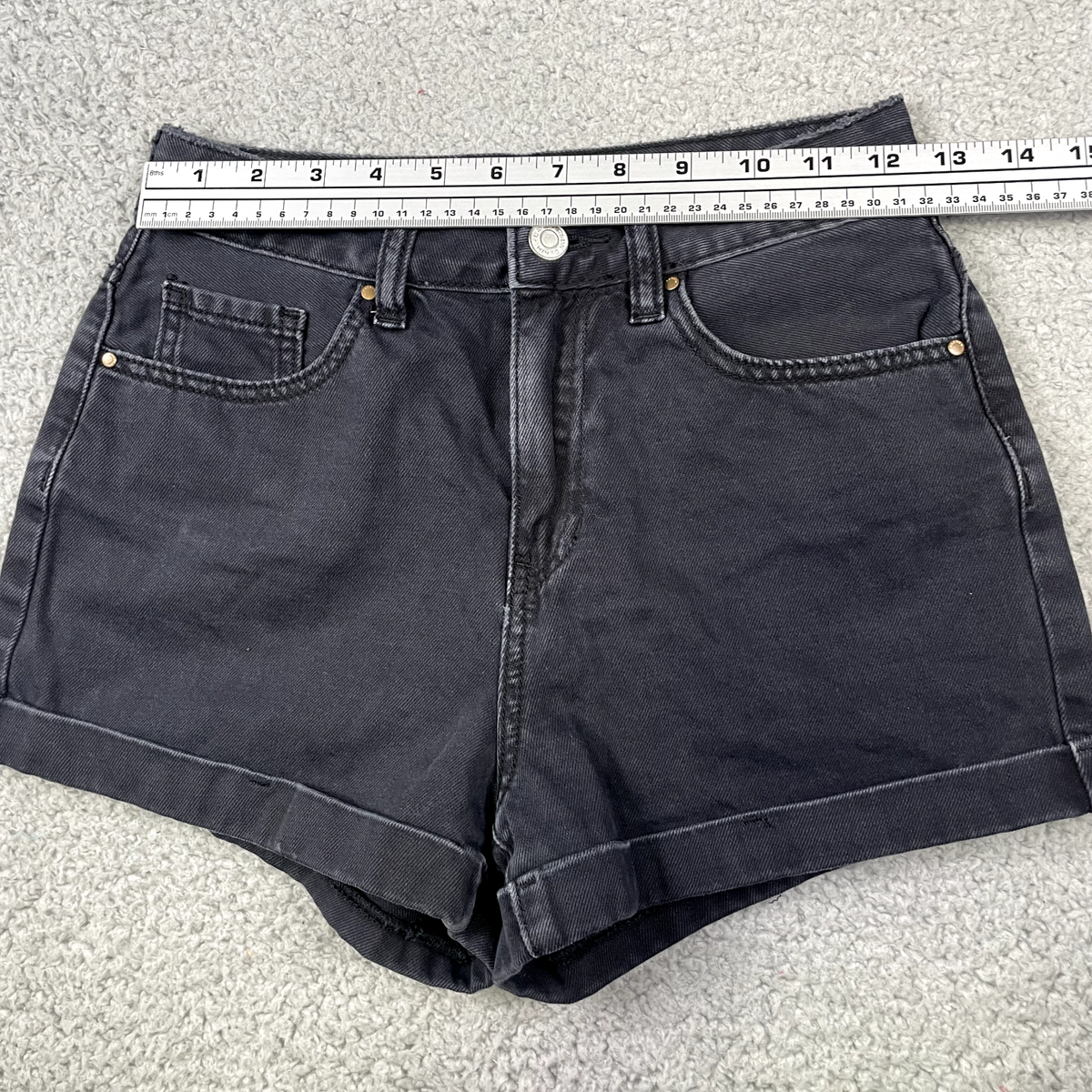 Pacsun Los Angeles Mom Short Black Cuffed Denim Shorts Womens Size