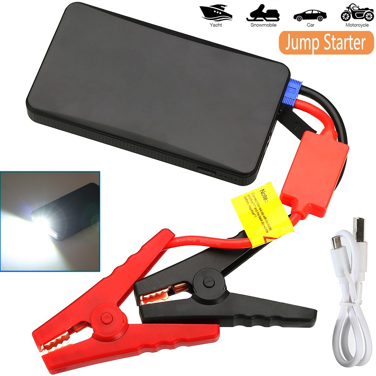 Portable Slim 20000mAh Car Jump Starter Box Engine Battery Charger