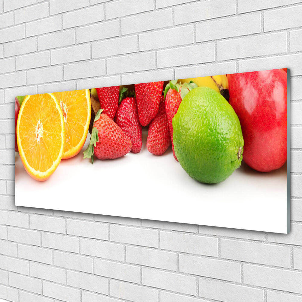 Tableau mural sur Plexiglas 125x50 cm Fruits pour decoration de cuisine moderne