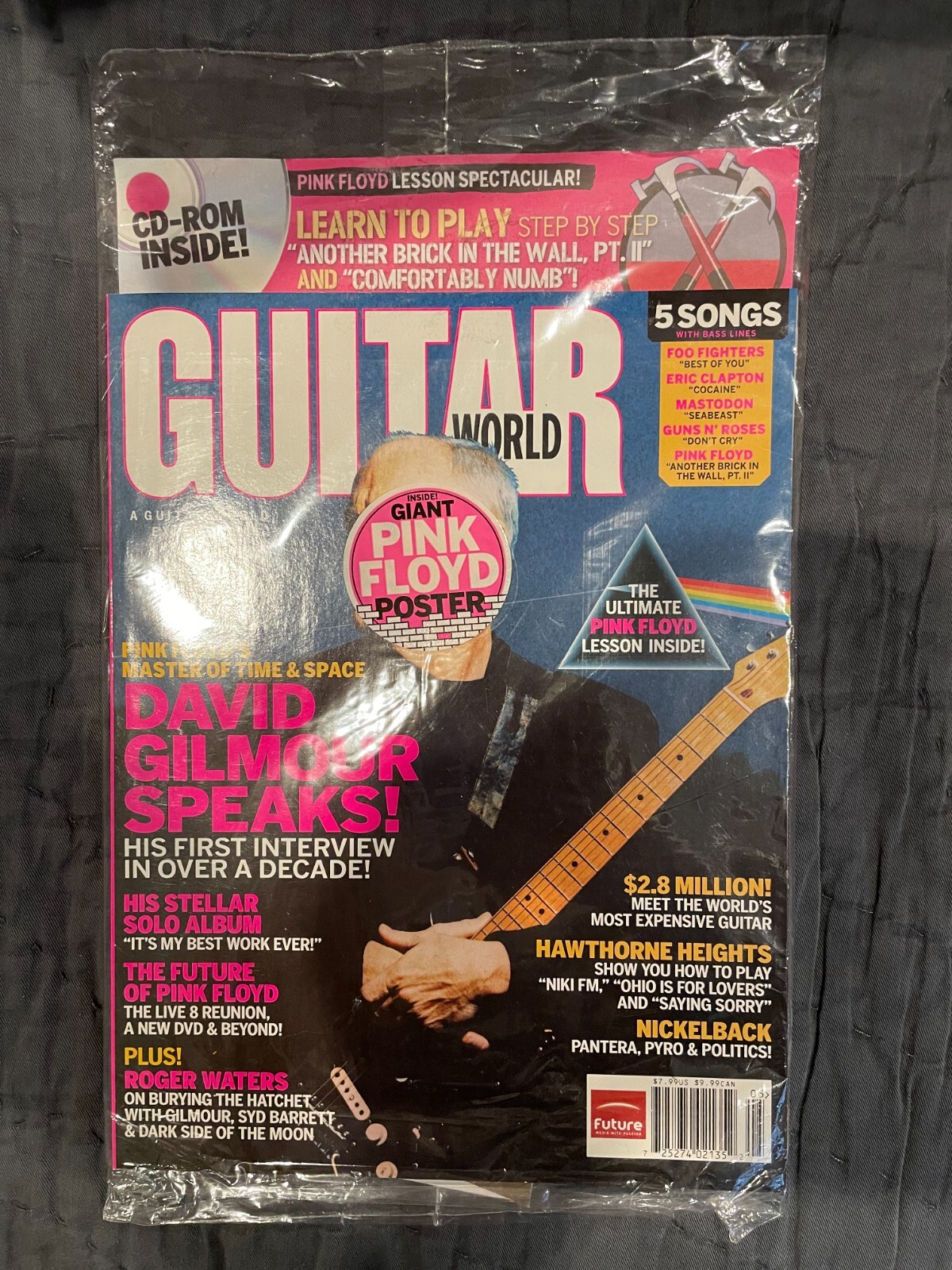 David Gilmour Pink Floyd Brand New Sealed 2006 Guitar World Magazine eBay