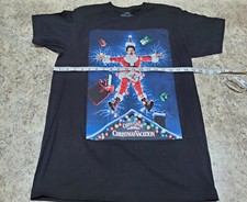 Chevy Chase Shirt Men Medium Black Short Sleeve Cotton Christmas Vacation Movies