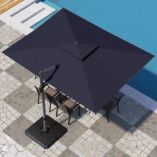 9'x12' Large Patio Umbrella Outdoor Cantilever Umbrella Double Top 360°Rotation