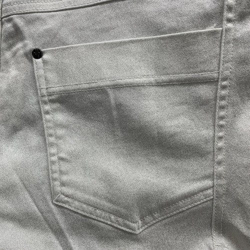 HUE Pearlized Denim Skimmer White Leggings Jeans Cropped Front Slit Size S NWT - Picture 16 of 17