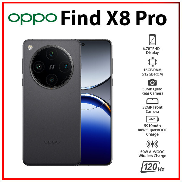 OPPO Find X8 Pro 5G 16GB+512GB BLACK GLOBAL Ver. Dual SIM
