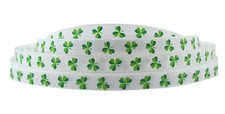3/8" Grosgrain Ribbon Green Shamrock Lucky Clover St Patricks Day DIY Hair Bows