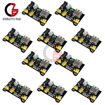 10pcs MB102 Breadboard Power Supply Module 3.3V/5V Solderless Bread Board DIY US