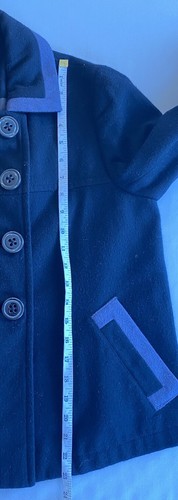 BODEN COAT WOMENS SZ 12 BLACK WOOL BLEND JACKET AUTUMN POCKETS BUTTON UP - Picture 6 of 9