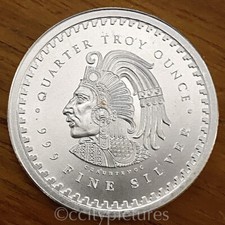 1/4 oz GSM Aztec Mayan Calendar 999 Fine Silver BU Round #3