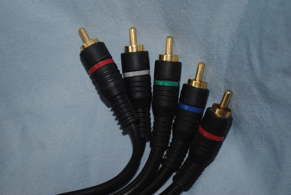 power cable cord 6' Component Audio Video 5 on each end black thick tv - Image 3 of 4