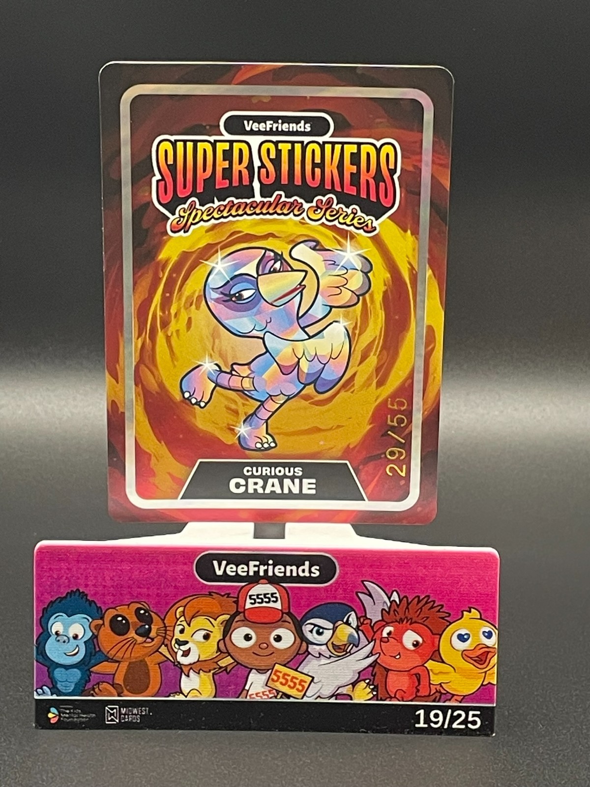 VeeFriends Spectacular Stickers - Curious Crane - Holo on Lava - 29/55