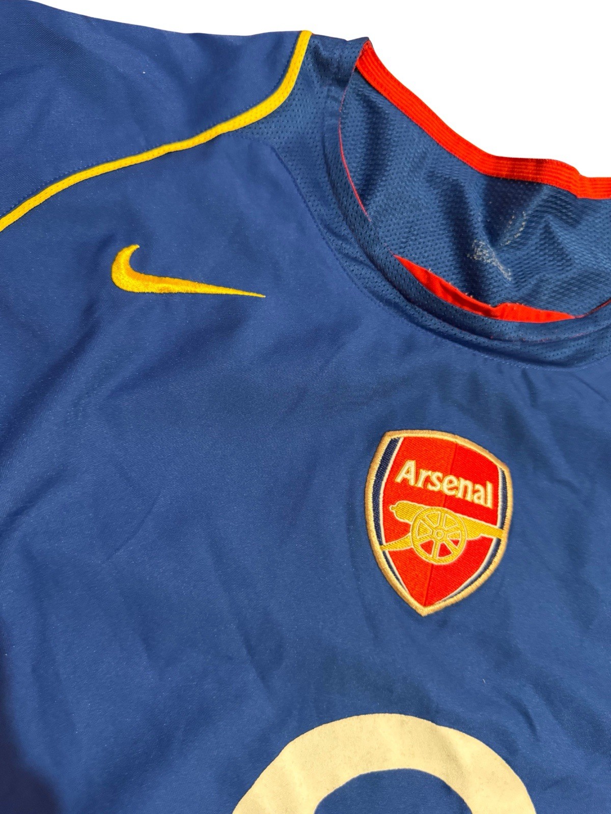 Vintage Nike Arsenal 2002 Soccer Jersey Blue Premier League Patch Number 7 thumbnail 5