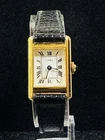 Vintage Timex Tank Womens Gold Tone Roman Numeral Manual Wind Mechanical 17mm