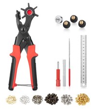 Leather Hole Punch Tool Rotary Belt Strap Canvas DIY Craft 100 Eyelet Kit