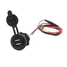  Cigarette Lighter Splitter Replacement Plug Dual USB Car Socket 12V