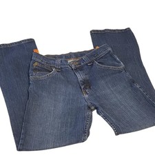 Wrangler Classic Blue Jeans Dark Wash Adjustable Waist Straight Leg Youth SZ:14