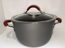 BRAND NEW Rachel Ray Hard Anodized 6 Qt NonStick Stock Pot + Lid Red Holiday