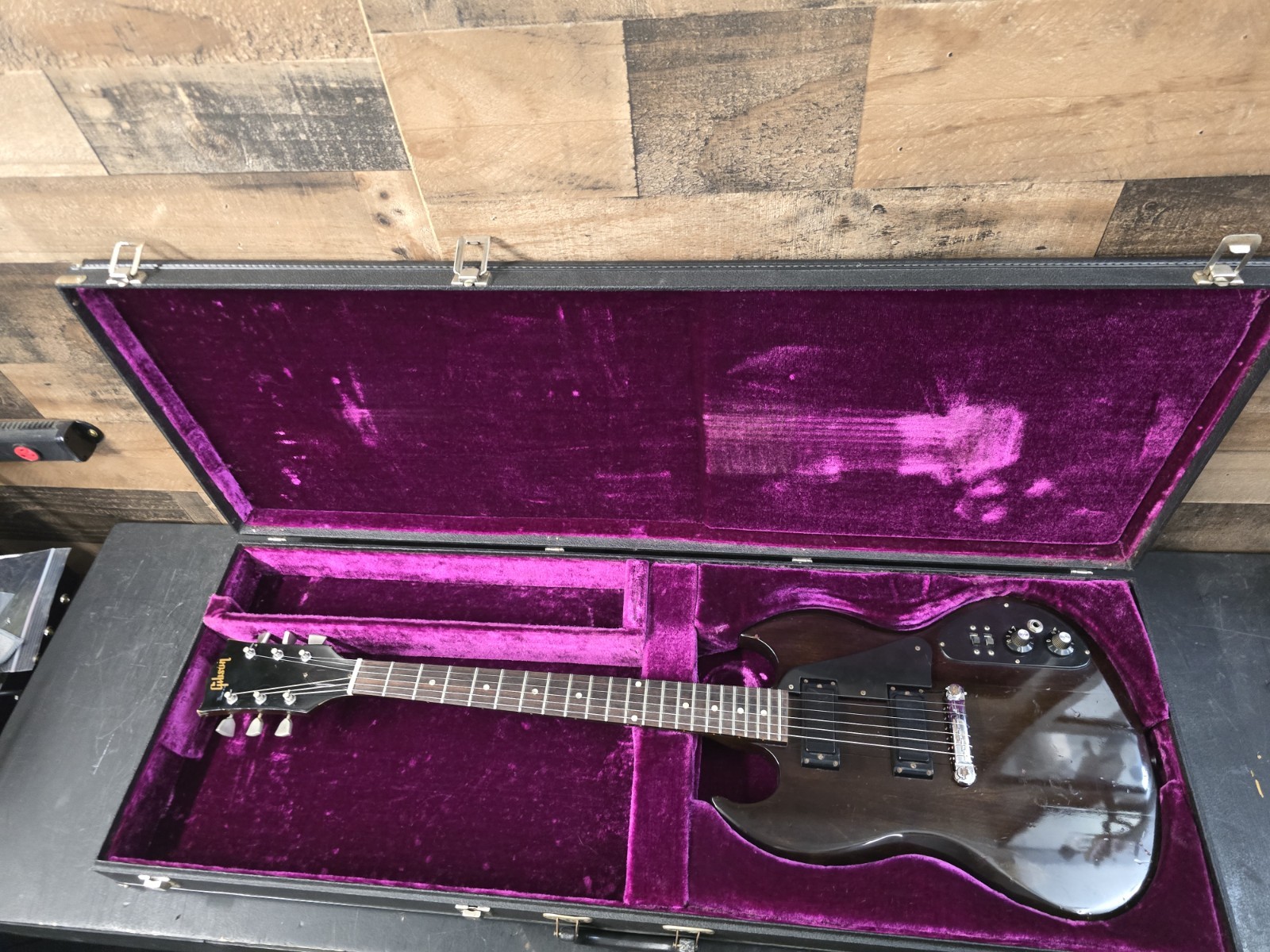 1971 Gibson SG II Walnut W  /  Ohsc 5 9 Lb