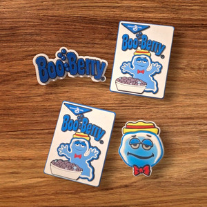 Boo Berry General Mills Blue PVC Shoe Charms Set of 4 Unisex Kids