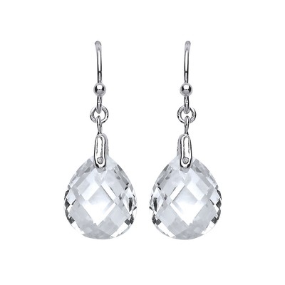 Silber Jewelco London Birne CZ Freudentränen Ohrhänger