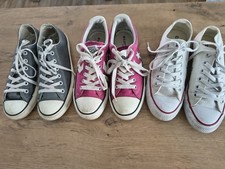 3 Paar CONVERSE Chucks Sneaker Größe UK 6,5 40  pink weiß grau