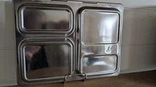 PlanetBox Launch Stainless Bento Box 3 Compartment- Dishwasher Safe, Metal Lunch
