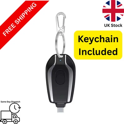 Power Bank Portable Mini Keychain Emergency Pod iPhone Android Type-C Gift