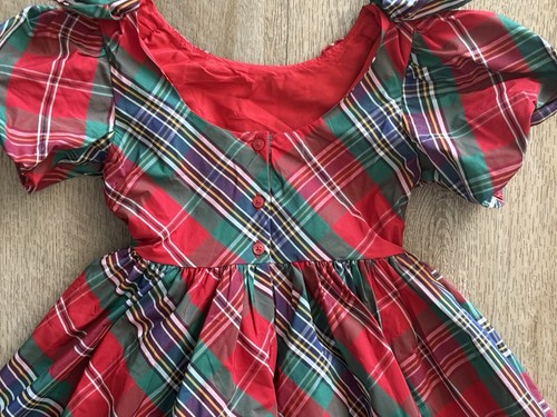 Janie & Jack The Holiday Premiere 2024 Red Tartan Plaid Taffeta Dress Size 7 NEW - Picture 8 of 8