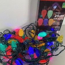 Lamphome 50 Faceted C9 String Lights LED Multicolor Christmas Indoor Outdoor
