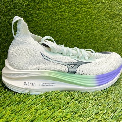 Mizuno Neo Zen Womens Size 9.5 White Green Athletic Road Running Shoes Sneakers