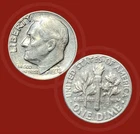 1972 D Roosevelt VF Error Dime  Grease strike Variety/Error