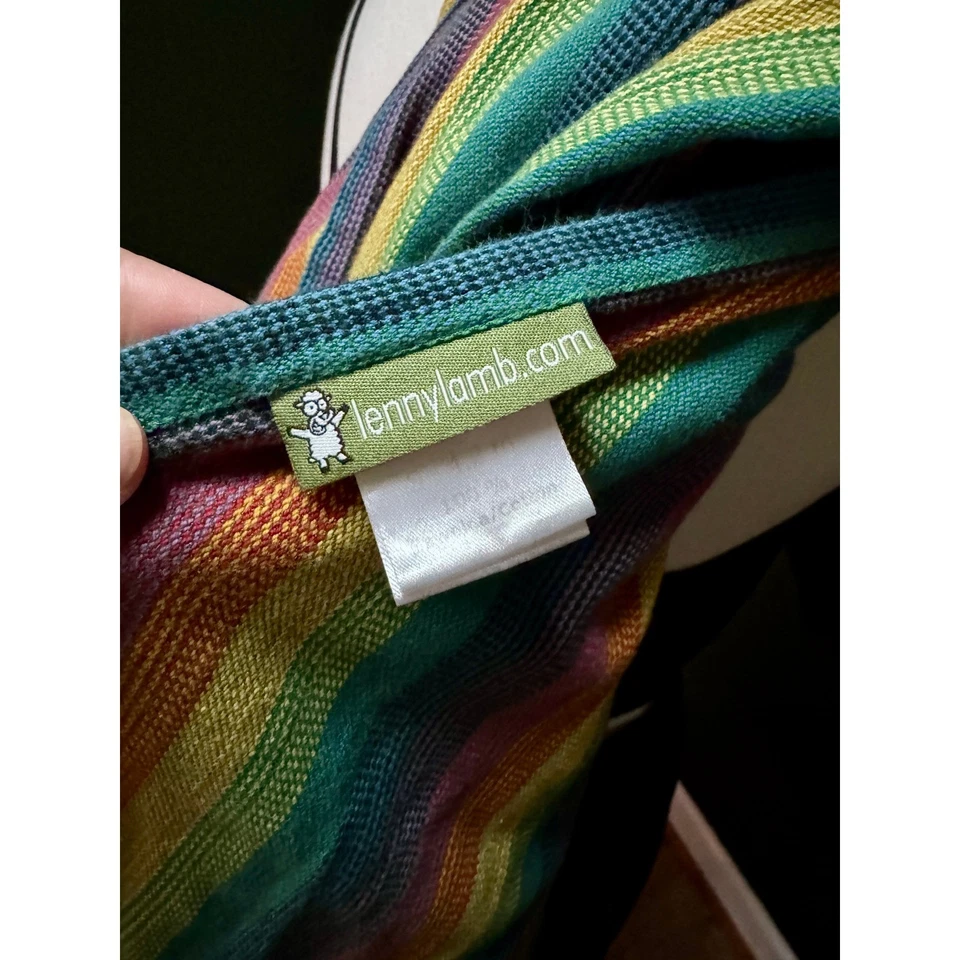Portabebés Lenny Lamb arco iris tejido a rayas 100 % algodón Foto 3 de 4