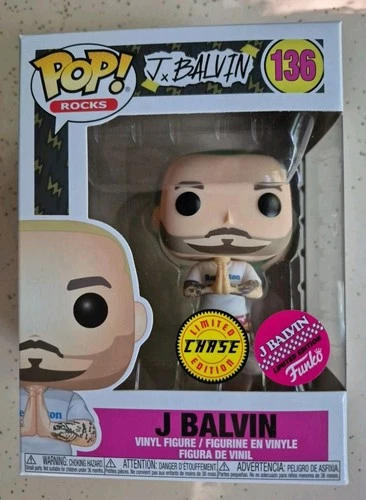 FUNKO POP!  J BALVIN #136 CHASE GREEN HAIR EXCLUSIVE ROCKS  w/Protector