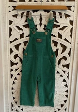 Vintage Osh Kosh  B'Gosh Corduroy Overalls 18 Months Green USA Unisex Vestbak