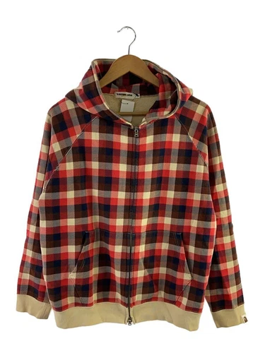 A BATHING APE (BAPE) Felpa con cappuccio zip A BATHING APE rossa M usata