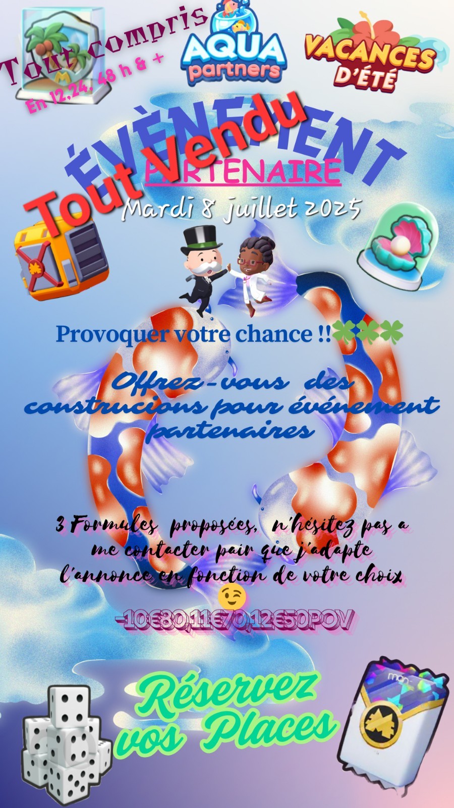 Monopoly Go événement partenaires résolvez le problème des équipiers inactifs en 24h