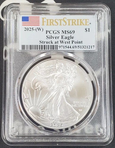 2025-W American Silver Eagle "First Strike"-1 oz .999 Fine Silver-PCGS MS69 -217
