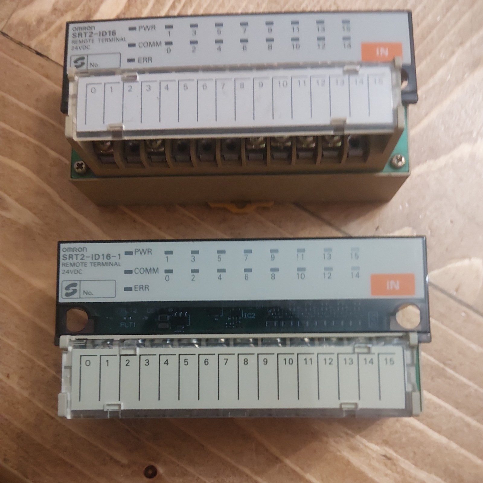 LOT OF 2- OMRON SRT2-ID16 PLC Module - Used
