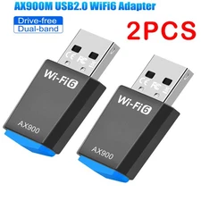 2PCS USB WiFi 6 Wireless Network Adapter For PC/Desktop 900Mbps 2.4GHZ Dual Band