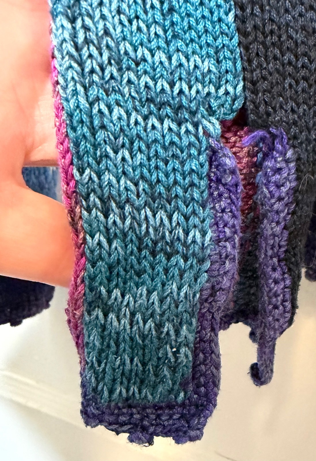 Peruvian Connection Terrazzo Pullover Blue Patchw… - image 10