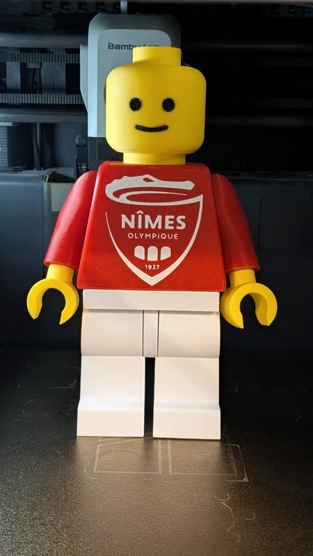 Cadeau Supporter Foot Figurine Brique Nîmes Olympique 3D