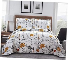 Bedspread Coverlet Set King Size King / Cal King Quilt 108" 96" Yellow Floral
