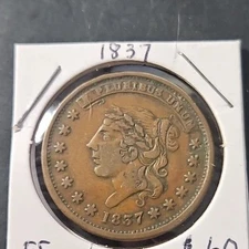 1837 Hard Times Token Millions For Defence Not One Cent Token Coin (MT.#0801)