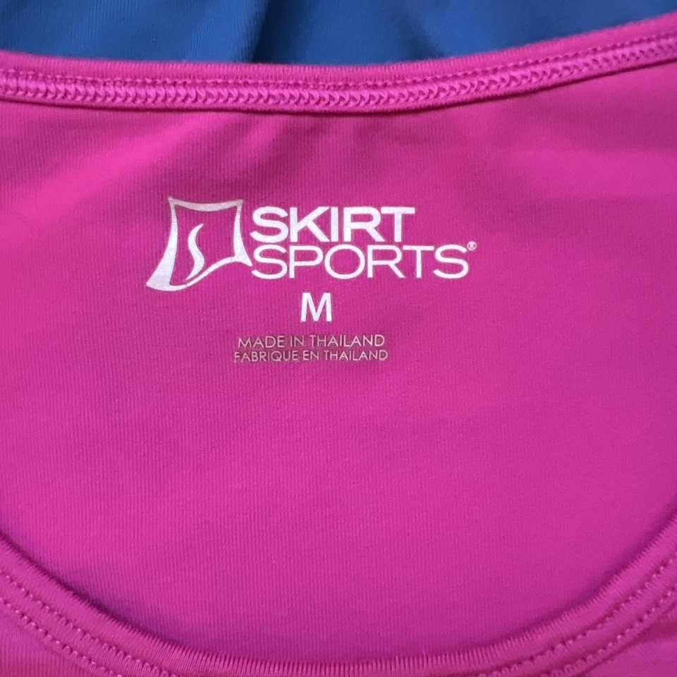 Lote de 2 Camisetas Deportivas Falda Mediana Rosa/Azul Camiseta Atlética Tenis Pickleball Foto 2 de 4