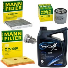 5L Öl Set Inspektion Luft-Innenraum Ölfilter Ölschraube für Audi A3 1.4 TFSI 